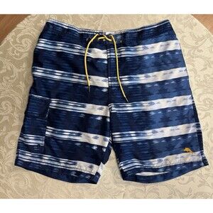 TOMMY BAHAMA RELAX  Boardshorts Mens Large Blue Swim Trunks  Mesh Lined Pockets